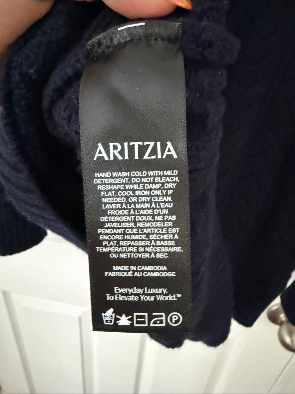 Aritzia Navy Cable Knit Navy Crewneck Sweater - Picture 5 of 6